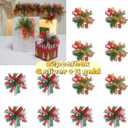 12Pcs Bows for Gift Wrapping, 6 Inch Curly Ribbon Bows, Self Adhesive Burst Gift Bow for Presents,Paper Bag, Baby Shower Favors, Wrapping Accessories, Wedding Decor (Red Green Silver)