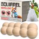 Squirrel Repellent, Natural Squirrel Deterrent for Plants, Attic & Bird Feeders, Safe for Kids & Pets, Helps Keep Squirrels Chipmunk Away from Yard & Garden 10 Balls