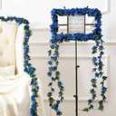 MARTINE MALL Flower Garland Rose Vines, 8 Strands 66Ft Flowers Vines for Bedroom, Rose Flower Garland Decoration, Sapphire Rose Floral Garland for Room Table Birthday Wedding Party Garden Wall Decor