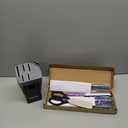 WELLSTAR Rainbow Knife Set 8 Pieces, Iridescent German Stainless Steel Kitchen Knives Set with Wooden Block, Colorful Titanium Coating, Chefs Knife Block Set with Scissors and Built-in Sharpener