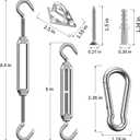 Sun Shade Sail Hardware Kit 6 Inch - 84pcs Set Stainless Steel Sun Sail Hardware Kit Mounting Accessories with 48 Ft (12 Ft x 4) Vinyl Coated Stainless Steel Wire Cable Ropes for Deck Railing