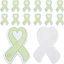 Teling 40 Pack Mental Health Awareness Items Sticky Notes Green Ribbon Self Stick Notepads for Office School Home Mental Health Month Party Supplies