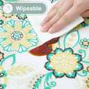 misaya Rectangle Waterproof Vinyl Table Cloth, Wipeable Tablecloth with Flannel Backing, Plastic Table Cover for Dinner, Picnic, Indoor and Outdoor (Paisley Flower, 54" x 78")