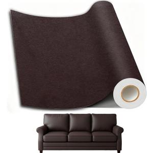 Leather Repair Patch, 24 x 54 Inch, Self Adhesive Leather Repair Tape, Large Vinyl Patch Kit, Vinyl Repair Tape, for Couches, Car Seats, Chairs, Furniture (Dark Brown)