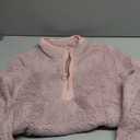 AQOTHES Womens Loose Casual Zipper Sherpa Fleece Pockets Pullover Sweatshirt for Women Pink,S