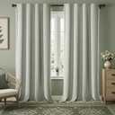 Boho Blackout Curtains 96 Inches Long Sage Green Linen Blend 2 Panels with Tassels and Cotton Embroidery, Farmhouse Vintage Rustic Rod Pocket Drapes for Living Room or Bedroom, 52"W x 96"L (Pack of 2)