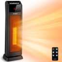 GiveBest Space Heater for Large Room, 24" Ceramic Tower Heater with Remote Control 1H to 8H Timer ETL Certified Digital Oscillating Heater with Overheat Protection Tip-Over Switch for Indoor Use