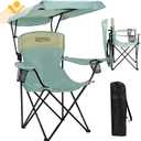 YOUNG WOOD Portable Camping Chair Beach Chair with Shade Canopy, Fold Lightweight Oversized for All, Easy to Open and Close Without Installation, Side Pocket Design for All Outdoor ActivitiesBlue (1P)