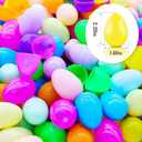 RALLYPANDA 200Pcs Easter Plastic Egg Bulk Empty, Fillable Basket Fillers Stuffer Hunt, Colorful Golden Eggs for Classrrom Prize Supplies Toy