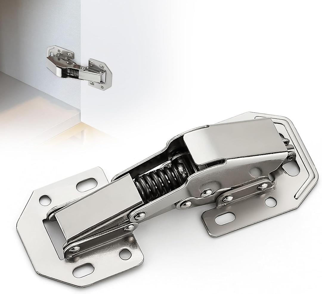 Ravinte 30 Pack Hidden Hinges Soft Close Surface Mount Kitchen Cabinet Hinges, No Pre-drilled for Kitchen Cupboard