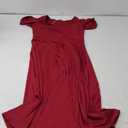 Dokotoo Women's V Neck Elegant Party Dress Short Sleeve Skater Dress Wedding Guest Dresses (Large, Red)