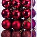 36 Pieces Christmas Ball Ornaments Shatterproof Christmas Decorations Tree Balls for Tree Ornaments Holiday Wedding Party Decoration Hooks 1.57 Inch (Burgundy)