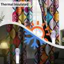 7 x Bohemian 100% Blackout Curtains for Bedroom 96 inch Long 2 Panels Set Boho Colorful Mandala Thermal Insulated Room Darkening Window Drapes Patterned Black Out Curtains for Living Room, 52Wx96L