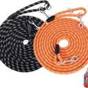 2 Pack Dog Leash for Dog Training 30FT Long, Dog Rope with Reflective Thread for Large Medium Small Dogs, Dog Tie-Out Cable Lead for Hunting, Camping&Backyard