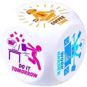 Stress Cube Squishy Fidget Toy for Adults, Quiet Stress Relief Desk Toy for Office, Anxiety Fidget, Funny Coworker Gift, White Elephant Gift for Men & Women