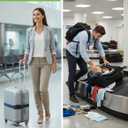 Charcoal Grey TSA Approved Luggage Straps Set of 2, Precision-Engineered Adjustable Suitcase Belts with 3-Dial Combination Lock, Heavy-Duty Polyester Travel Belt Fits Checked Bags and Carry-On, 74.8 inches x 1.97 inches
