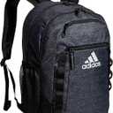 adidas Excel Backpack, Durable Large Athletic Laptop Bag, Jersey Black/Black/White FW21, One Size