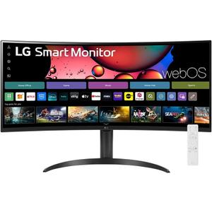 LG 34" Curved UltraWide WQHD(3440x1440) Smart Monitor with HDR10 99% sRGB, 100Hz, Magic Remote, AirPlay 2 & Adjustable Stand, webOS