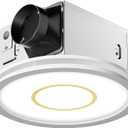 Fitop Bathroom Exhaust Fan with Light, 130 CFM 47W Ceiling Mount Shower Ventilation Exhaust Fan, 1.5 Sones Bathroom Vent Fan with Light, 1100LM LED Light 3000K/4000K/5000K (Gold)