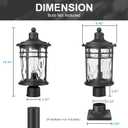 Darkaway Large Outdoor Post Lights Lamp Posts Outdoor Lighting, 17inch Aluminum Post Lights Outdoor Light Fixtures with Water Ripple Glass, Pole Light for Outside Patio Yard Garden, Large,1Pack