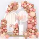 Boho Balloon Garland Kit 18/10/5 Inch Dusty Pink Nude Light Brown Rose Gold Balloons for Baby Shower Birthday Wedding Decorations Safari Party Supplies