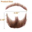 Fake Beard Goatee Beard Realistic 100% Human Hair Full Hand Tied Goatee False Beards Lace Invisible Fake Mustache for Halloween Dressing Men Makeup Entertainment/Drama/Party/Movie (Brown)