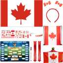2026 World Cup Merch Soccer Fan Set Includes 10pcs Country Supporter Kit with Flag Headband, 2 Thunder Sticks,Flag,Wristband,Drawstring Bag,Dry Erase Schedule Poster & Pen