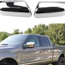 AUCERAMIC Chrome Plated Mirror Covers Caps Compatible with 2009-2014 Ford F150 2 Door 4 Door Side View Mirror Back Cover Cap Overlay