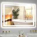 40x32 LED Bathroom Mirror with Lights, Super Bright Front & Backlit Vanity Mirror for Wall, Anti-Fog & Memory Smart Mirror, 5mm Shatter-Proof Tempered Glass, ETL Listed, Vertical/Horizontal