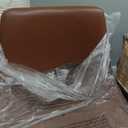 DUMOS 26 Inch Counter Height Bar Stools Set of 2, Modern Faux Leather High Barstools with Back and Metal Leg, Bar Chairs for Kitchen lsland, Elegant Brown