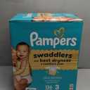 Pampers Swaddlers Diapers, Size 3 (1326 lbs), 136 Count, Absorbent, Keeps Baby Dry and Comfortable, Skin Safe Disposable Baby Diaper