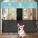 Retractable Baby Gate for Stairs – 33” Height, Expands up to 118” Width – Safety Gate for Infants, Toddlers, Dogs & Pets – Easy Install, Secure Closure, Black Mesh Design for Indoor & Outdoor Use