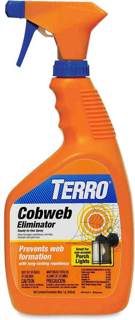 TERRO T2360 Ready-to-Use Spider Cobweb Eliminator and Repellent Spray - Prevent Spiderweb Formation