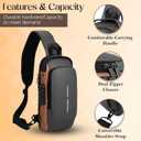 Unisex Anti-Theft Sling Bag with USB Port, Water-Resistant Crossbody Chest Backpack for Travel & Work