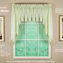 Today's Curtain, Silhouette Stripe Sheer Swag 38", Sage, 60" W x 38" L