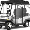 Rosefray Golf Cart Enclosure - 2+2 Drivable Rain Cover for EZGO, Club Car - Durable Door Zipper, 4-Sided Clear Windows (4 Seater) (Large, Black)