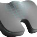 Skechers Memory Foam Seat Cushion, Office Chair Cushion for Tailbone Pain Relief, Butt Pillow for Office Chair, Car seat Cushion, Computer Desk, Long Sitting Office Workers, and Car Drivers, Grey