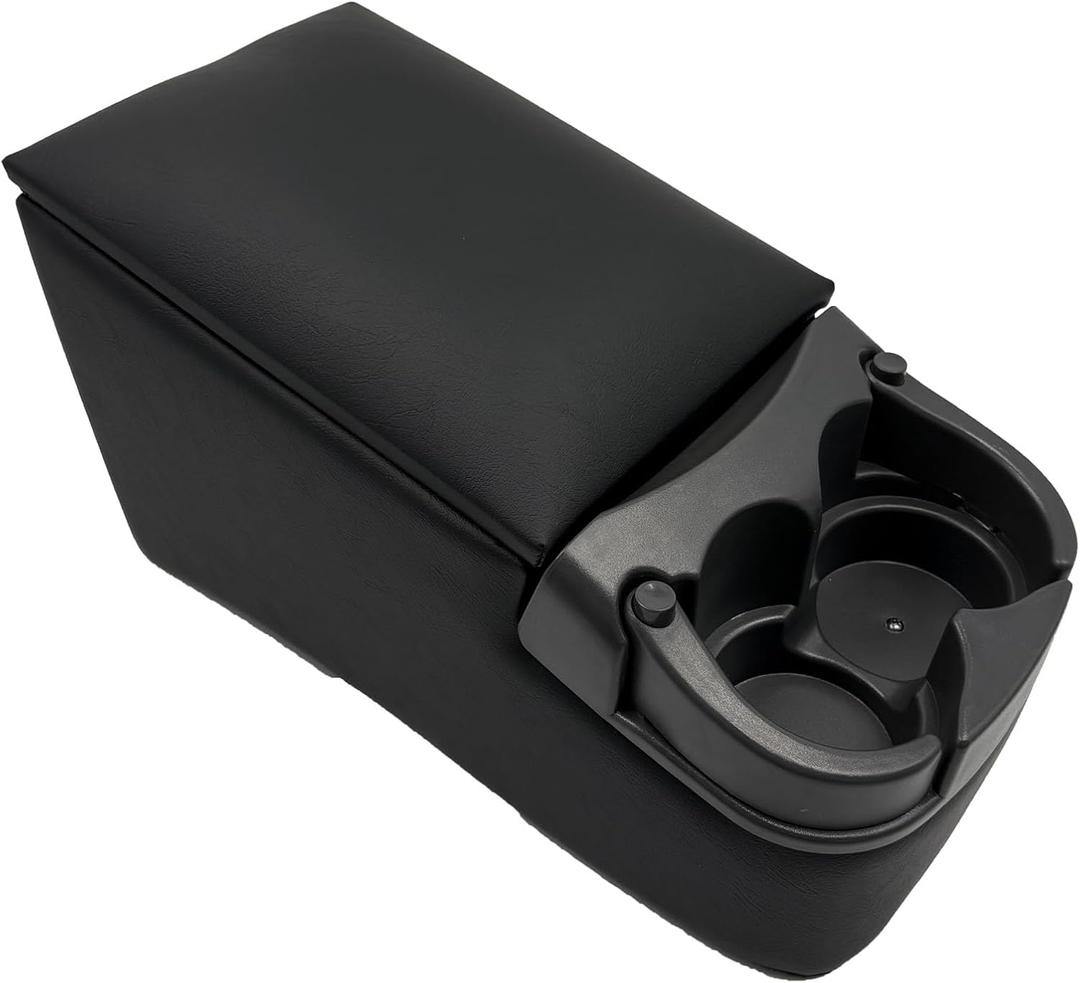Black Universal Truck Bench Seat Console with Cup Holders