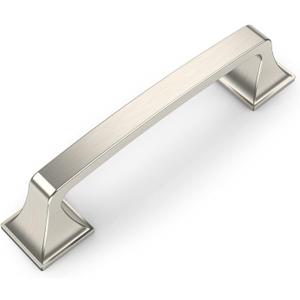 Amerdeco 10 Pack Brushed Satin Nickel 3.75 Inch(96mm) Hole Centers Kitchen Cabinet Pulls Hardware Kitchen Handles for Cabinets Cupboard Handles Drawer Pulls