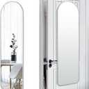 SCWF-GZ 47x14 Mirror Full Length Back Door Hanging or Wall Mounted Aluminum Metal Frame Arch Mirrors for Entryway Bedroom Bathroom Dressing Living Room 47 14 inch Silver