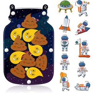 Qunclay Reward Jar for Kids Pot Training Reward Jar Classroom Incentive Good Behavior Responsibility Chart for Christmas Boys Girls Gift (Astronaut Style)