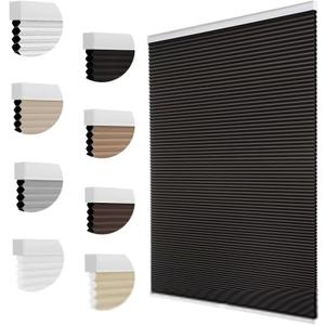MYshade Cordless Blackout Cellular Shades, 1.5" Honeycomb Window Blinds for Bedroom & Nursery, Thermal Insulated, Noise Reducing, Privacy Shades, Inside or Outside Mount (24" W x 36" H, Black)