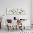 KREATIVE ARTS 3 Pieces Square Canvas Wall Art Birds on Tree Branches Painting Printed on Contemporary Home Bedroom Decoration Wrapped with Wooden Frame Ready to Hang Each Size 16x16inch