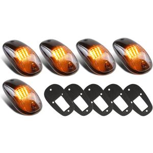 Tresound Cab Roof Marker Lights for 2003-2016 Dodge Ram 1500 2500 3500 Top Light Roof Running Lamp (Smoked Lens with 16 Amber LEDs)