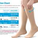 NEENCA 20-30mmHg Medical Compression Socks for Circulation, Edema, Swelling, Varicose veins, Recovery (Skin, Large)