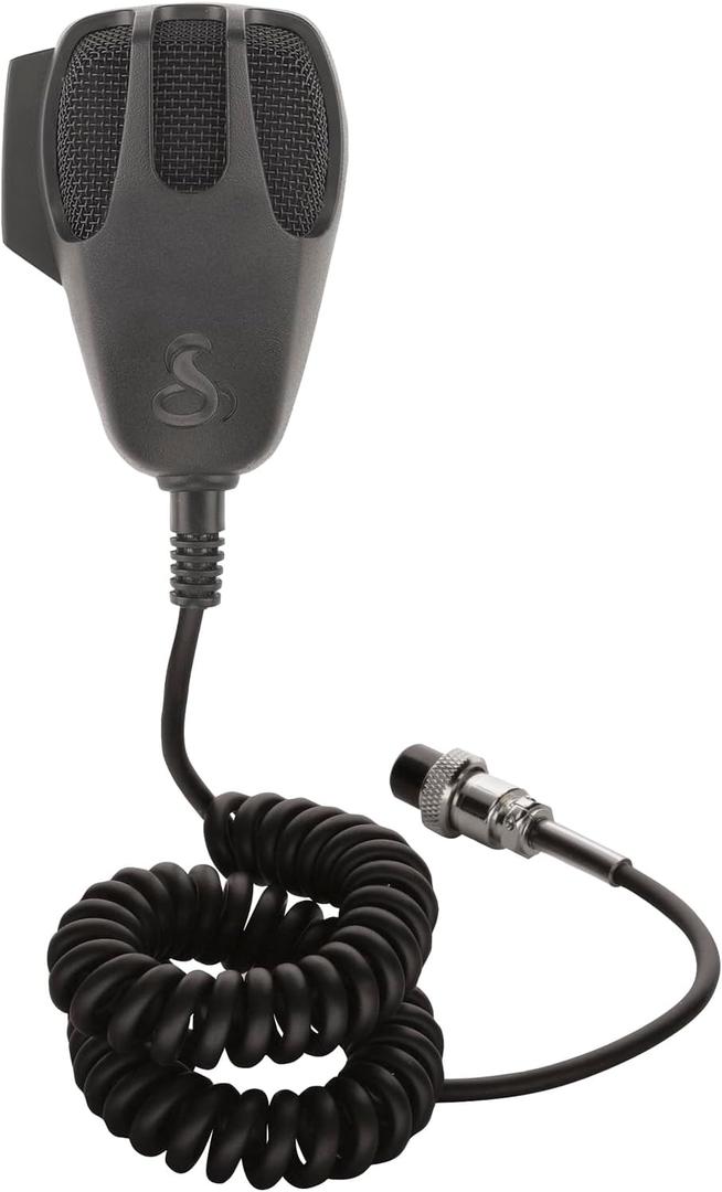 Cobra HG M77 Premium Replacement Noise Canceling CB Microphone (Black)  4 Pin Connector, 9 Foot Cord, Heavy Duty ABS Shell, Wire Mesh Grille, Left Side Push To Talk, Chrome Connector, One Size