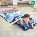 NacoMoco Toddler Nap Mat with Pillow and Blanket - Large Rolled & Ultra Soft Nap Mats for Daycare, Preschool, Kindergarten, Travel (Dino Holiday)