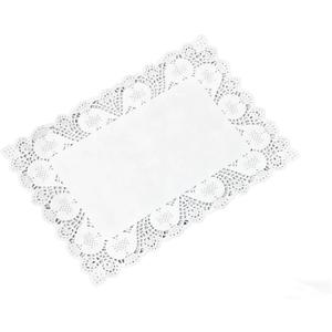 Royal Lace White Paper Doilies, 12x8 Inch Rectangle Placemats for Wedding, Tea Party and Baking, 150 Count