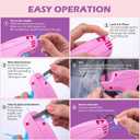 Stitch Gun for Clothes, Stitchy Quick Clothing Fixer, Micro Tagging Gun for Clothing, Mini Sticky Sewing Gun, Stitch Fix Gun, Includes 6 Needles, 1 Scissors, 2000 Black & 2000 White Fasteners, Pink Blue