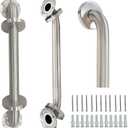 2 Pack Grab Bars for Bathroom, 16 Inch Brushed Nickel 304 Stainless Steel Shower Grab Bar, Safety Assist Handicap Grab Bar, 500lbs Support Grab Bar for Bathtubs and Showers for Gifts